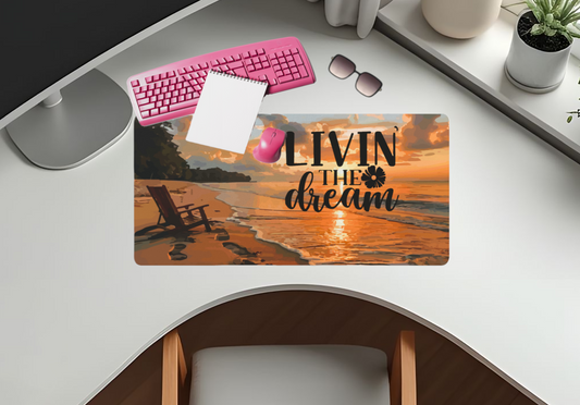 Livin' the Dream Beach Sunset Large Mousepad Desk Mat -available in 2 sizes