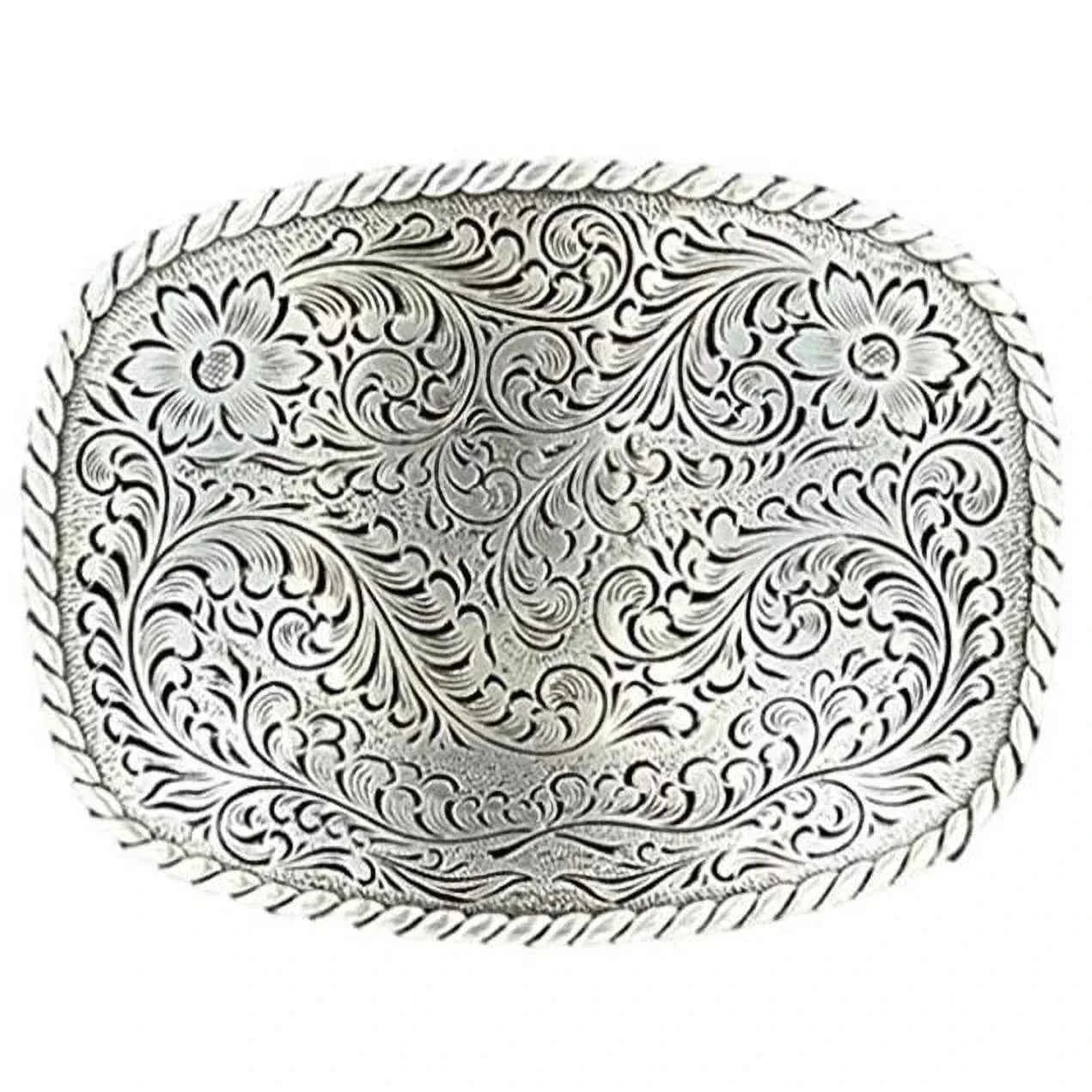 Rectangle Floral Buckle