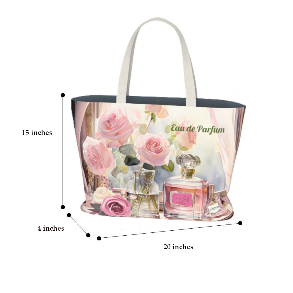 Eau de Parfume Pink Oversized Canvas Tote Bag