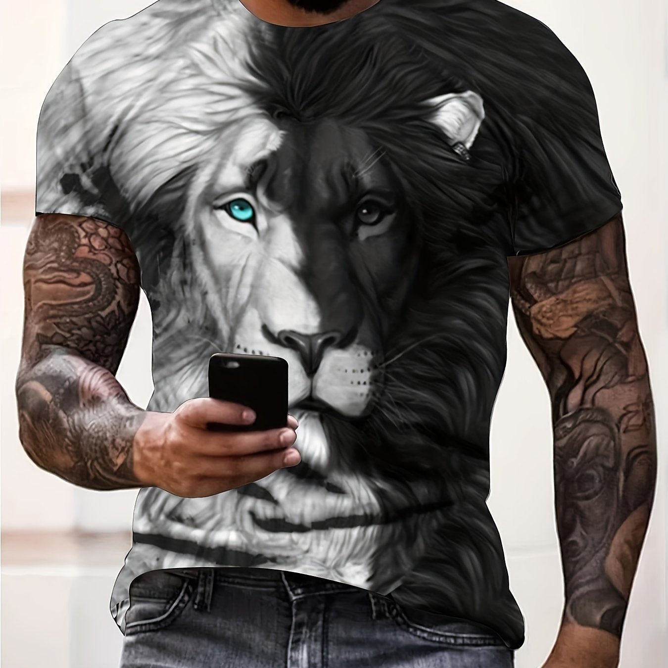 Men's Majestic Lion Graphic T-shirts