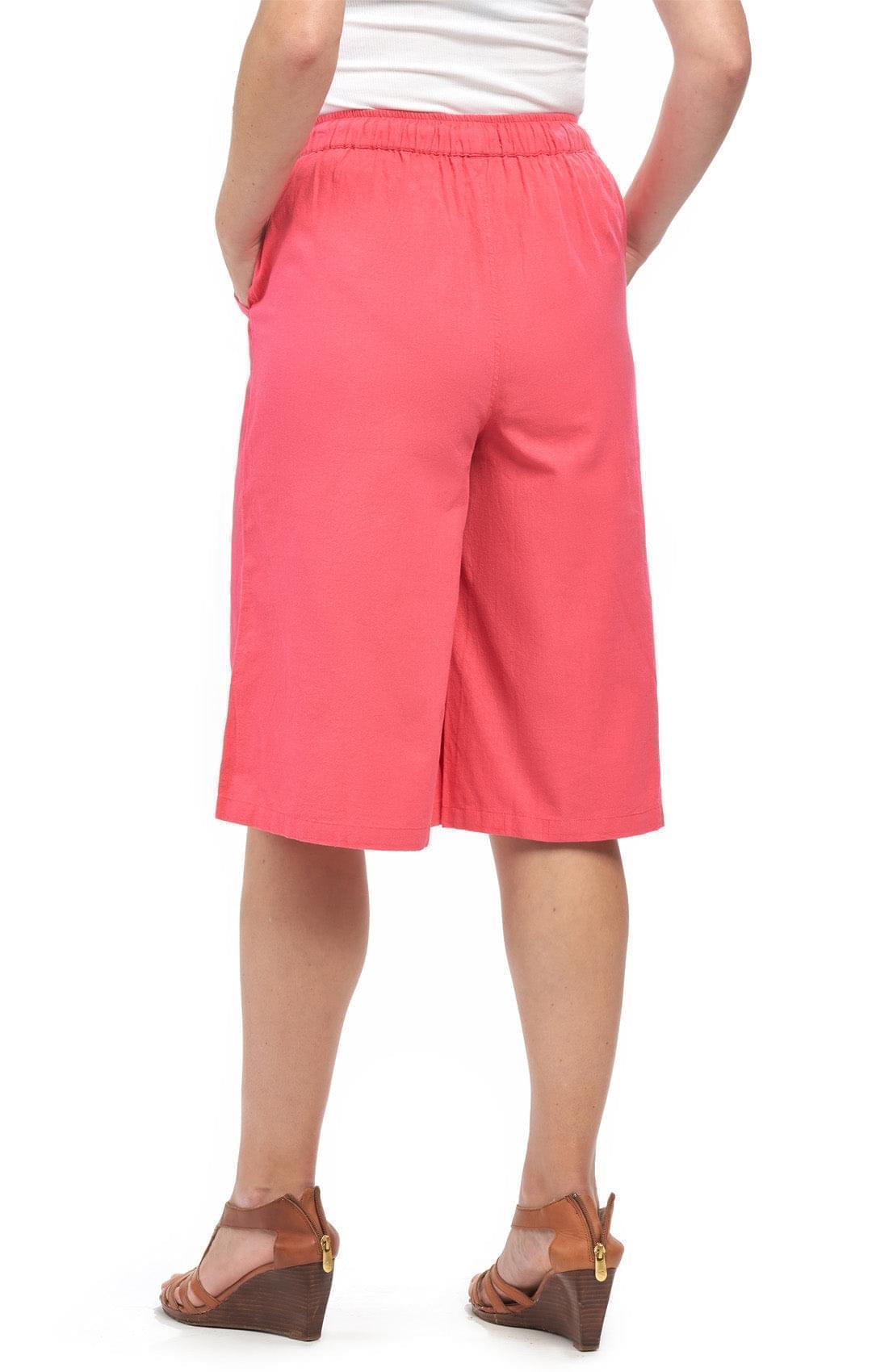 Women's 100% Calcutta Cotton Split Skirt Culottes with Cargo Pockets