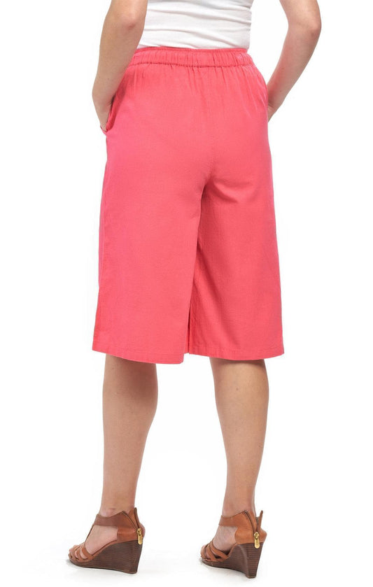 Women's 100% Calcutta Cotton Split Skirt Culottes with Cargo Pockets