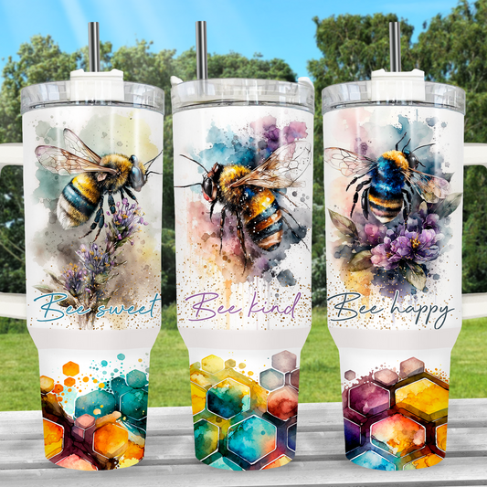 Bumble Bee Kind Nice Sweet 40oz Stainless Steel Tumbler