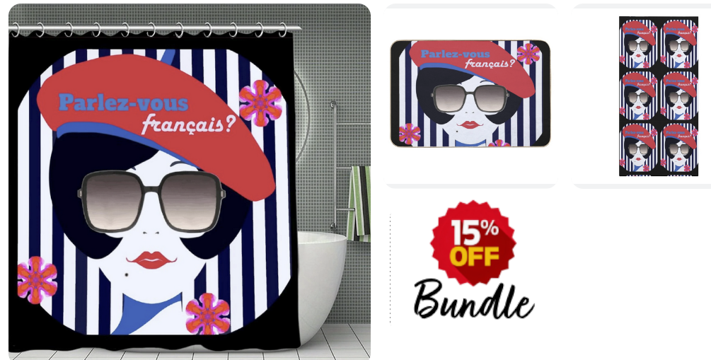 Parlez-vous Francais Bathroom Decor Bundle