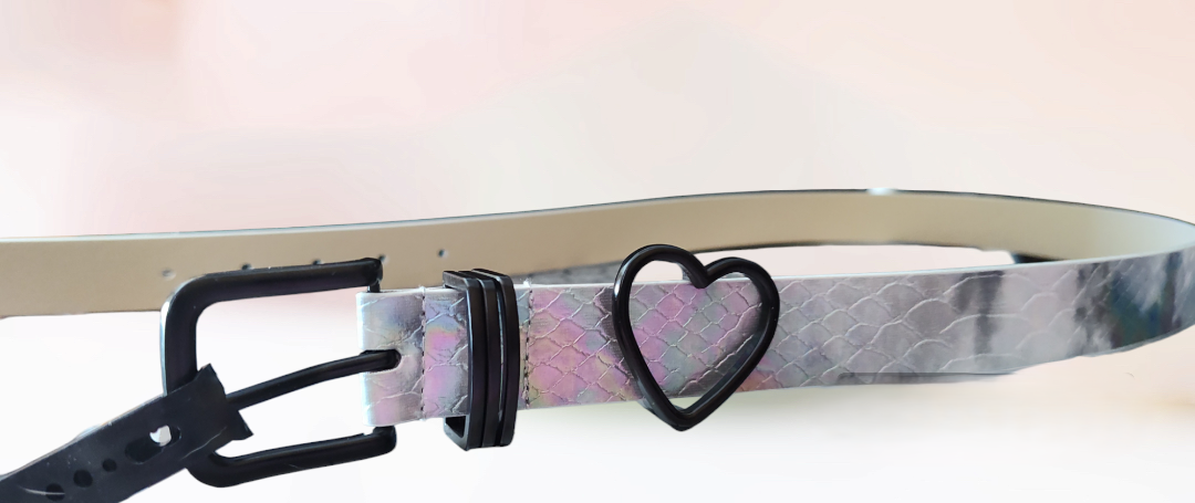 Snake Skin Oil Slick Iridescent Belt