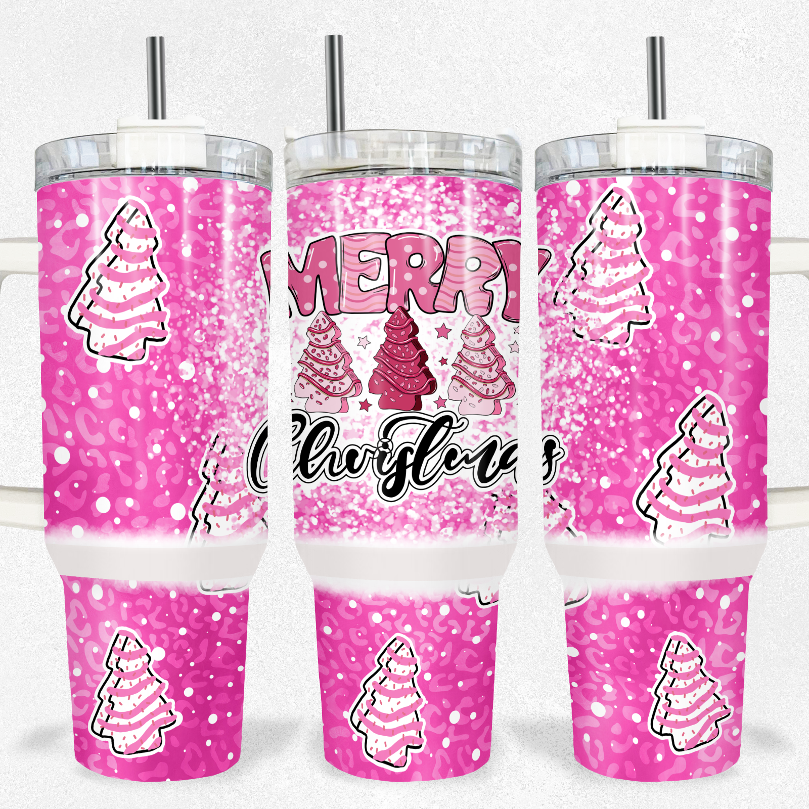 Pink Out Merry Christmas 40oz Tumbler