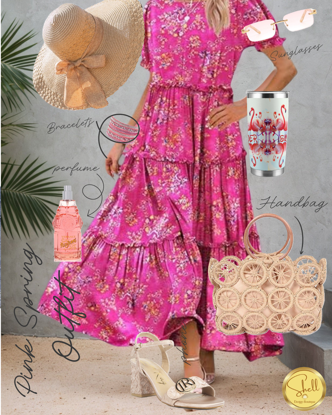 Pink Spring Maxi Dress Outfit Bundle