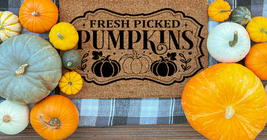 Fresh Picked Pumpkins Fall Outdoor Bristle Doormat