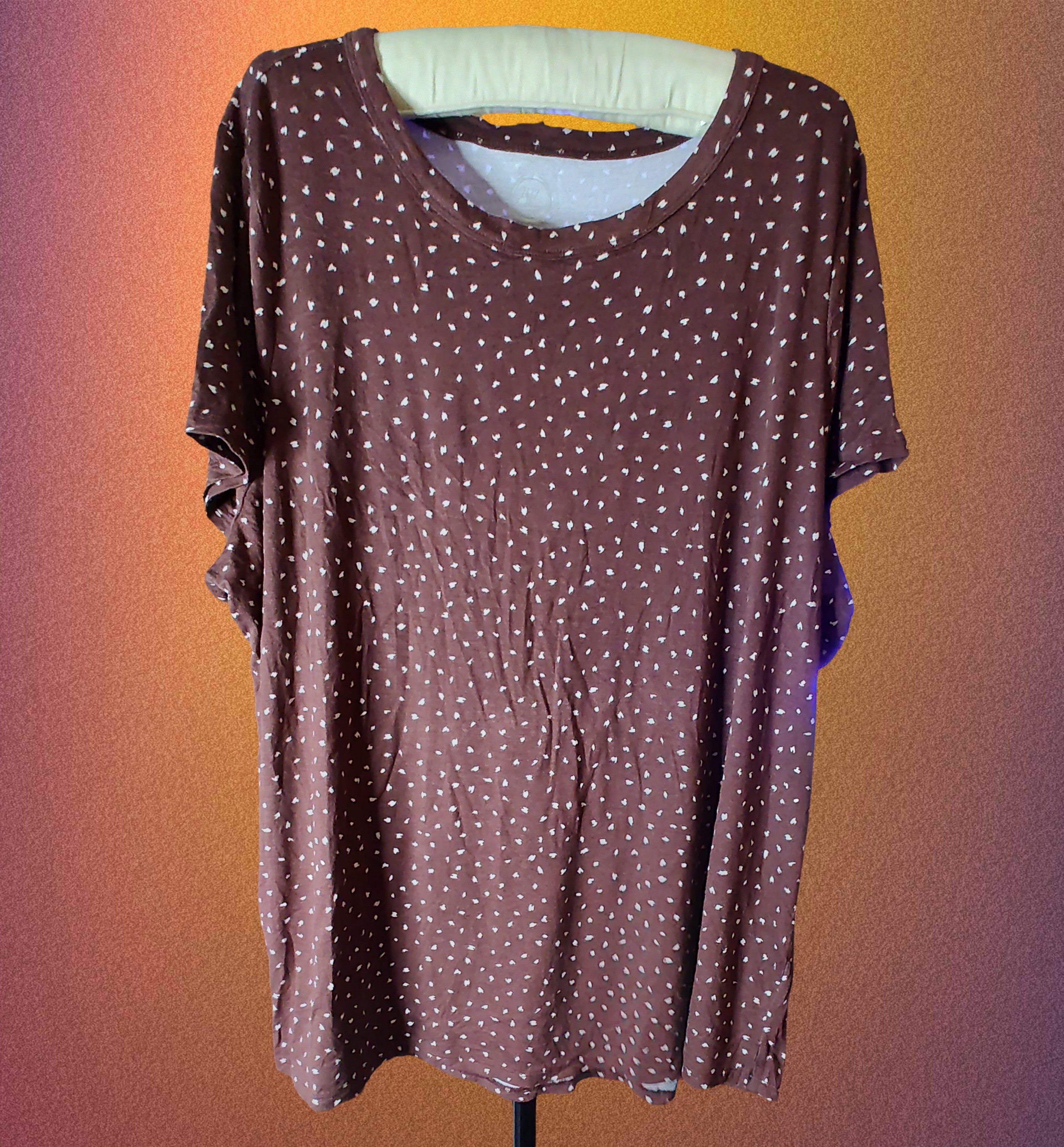 Maurice's Brown with White Polka Dots Shirt - size 2X