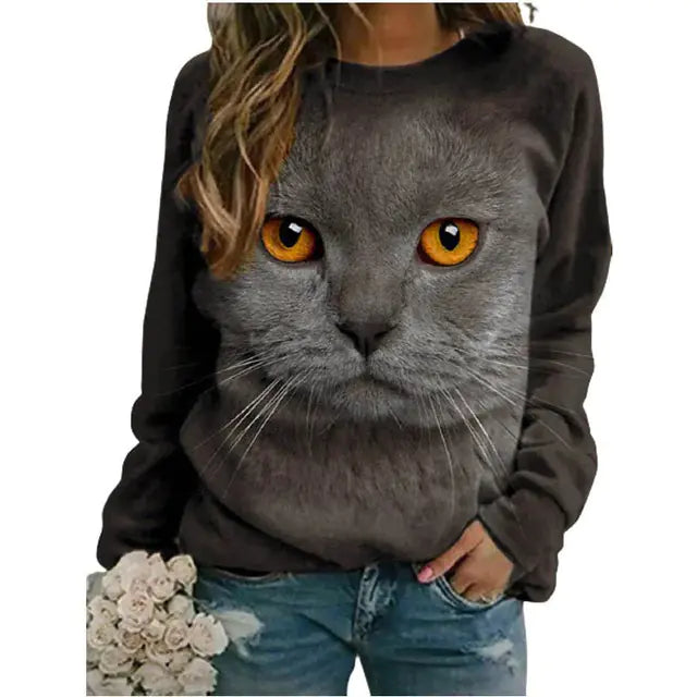Kawaii 3D Printed Cute Animal Sweatshirt for Women