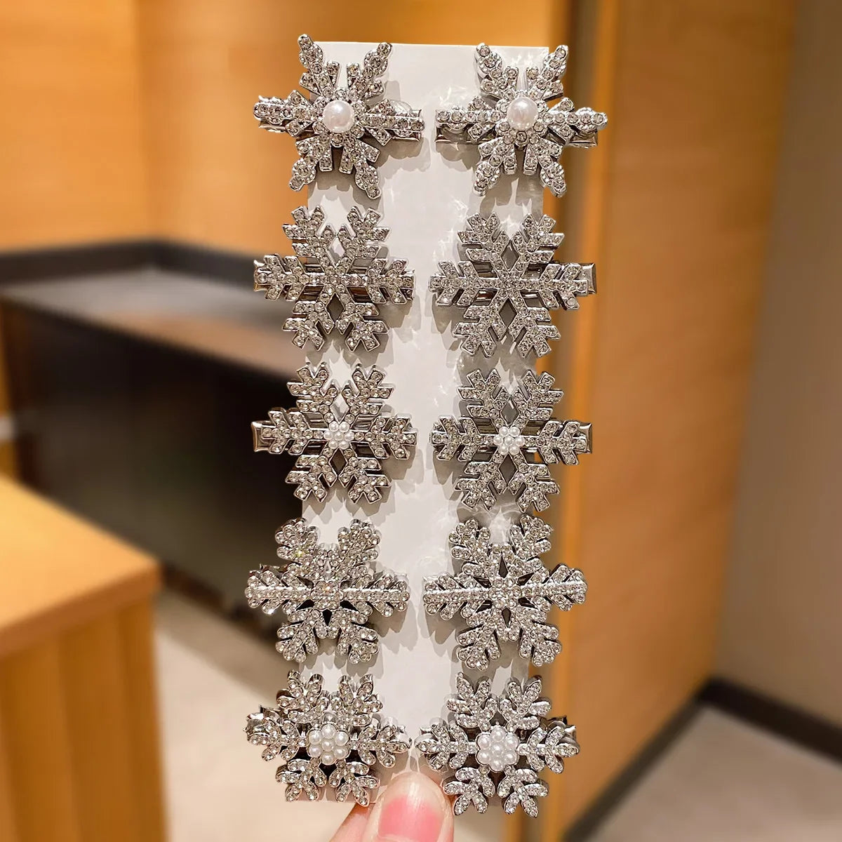 10-Pack Silver 3D Snowflake Hairpins for Women Elegant Winter Christmas Party Daily Outings Half-Updos Updos Styling Accessories