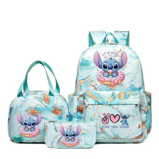 3Pcs/set Lilo Stitch Backpack for Girl Boy Student Teenager Children Rucksack Kids Birthday Gift Women Casual School Bag