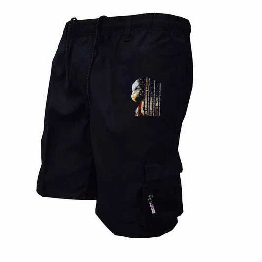 Men's Elastic Waist Cargo Work Shorts Men Outdoor Leggings Leisure Harajuku Street Style Jogging Shorts Loose Work Casual Shorts