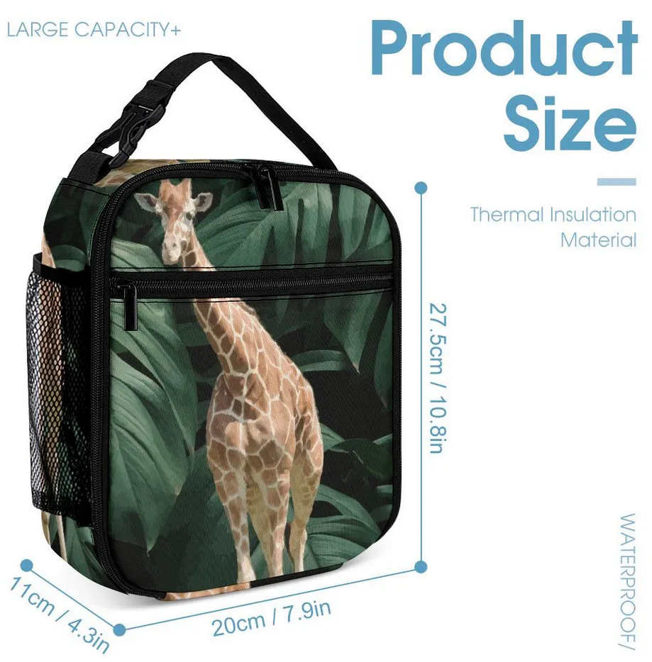 Tall Giraffe with Greenery 3-piece Backpack Set