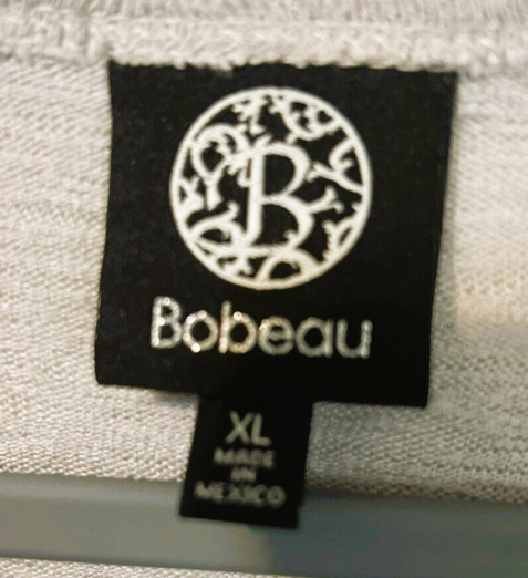 Top de punto Bobeau de manga larga con dobladillo asimétrico en gris claro - Talla XL