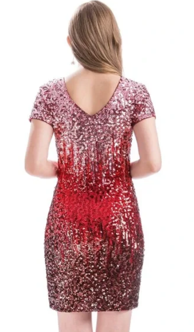 Maner Red Sparkly Dress - size XL