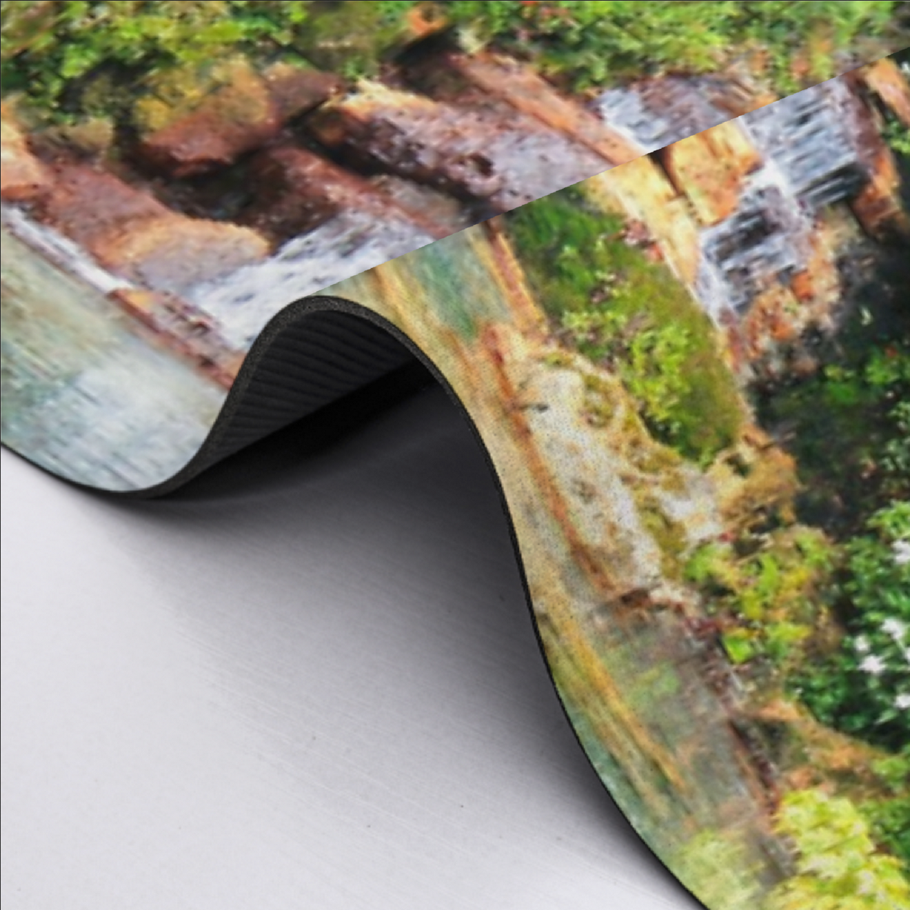 Serene Tropical Garden and Waterfall Design Diatomaceous Earth Bath Mat | Ships from USA