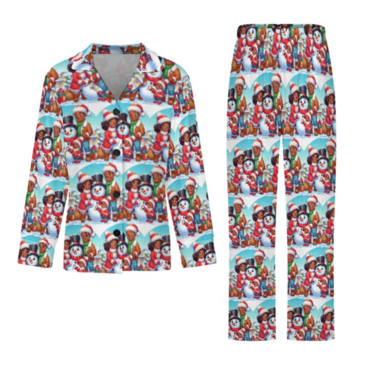 Women's Holiday Pattern Long Pajama Set