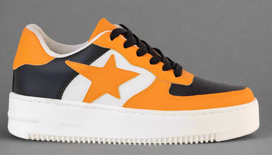 Women's Orange and Black Sneakers