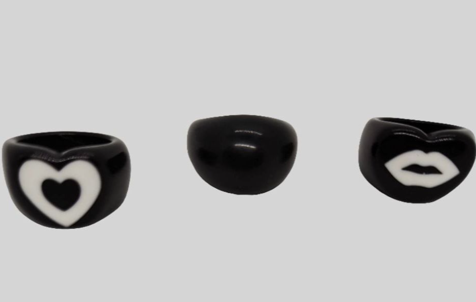 Anillos pesados ​​de resina negra