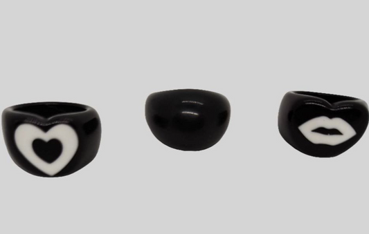 Anillos pesados ​​de resina negra