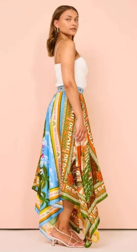 Peponi Boho Irregular Printed Skirt for Women - Summer Casual Style