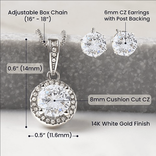 For Our Princess Eternal Hope Necklace and Earring Jewelry Gift Set
