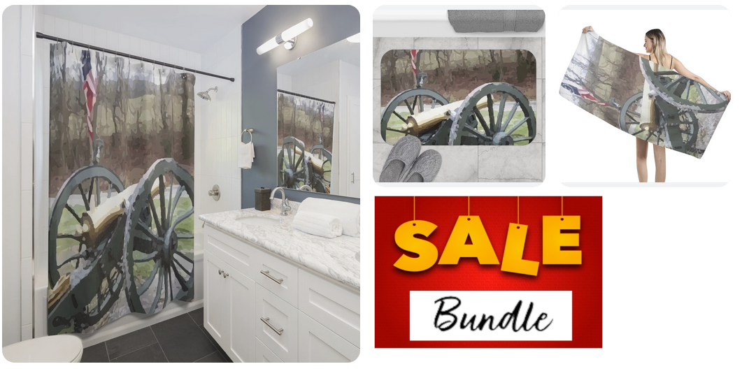 Civil War Cannon Bathroom Decor Bundle