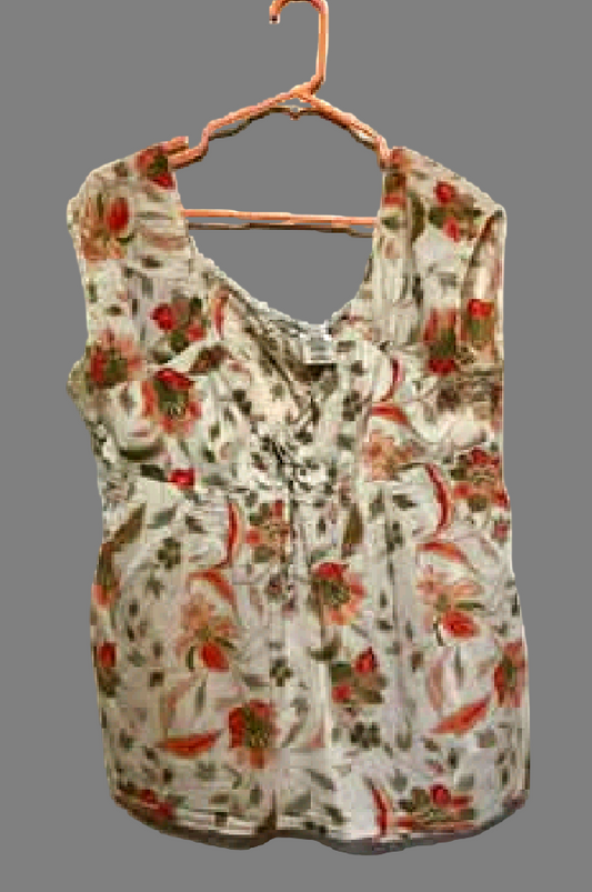 No Boundaries Beige Floral Sleeveless Top - size XL