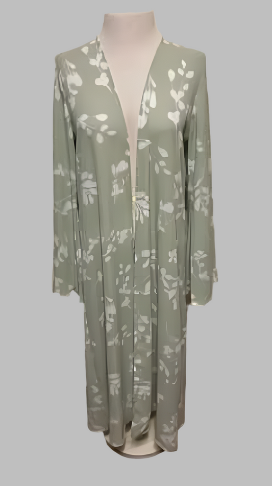Caramela Long Sleeve Sage Floral Cardigan - size Medium