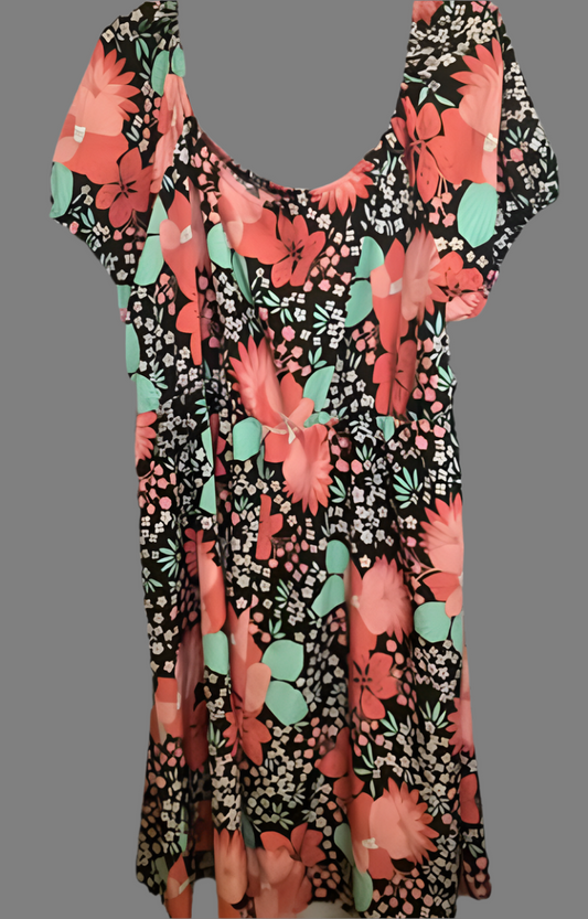 Shein Curve Colorful Peach Short Dress - size 4XL