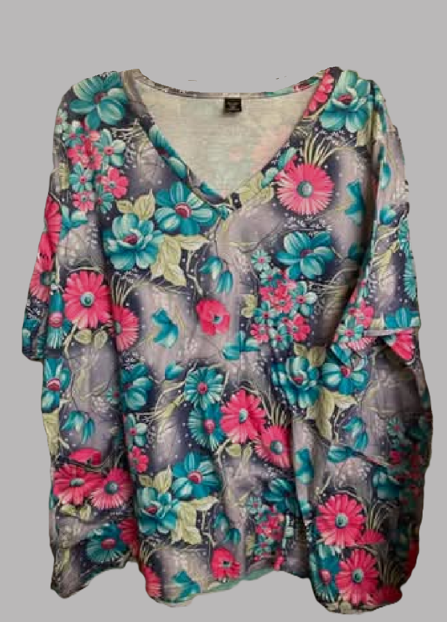 Shein Red and Light Blue Cold Shoulder Mini Dress - size 4XL