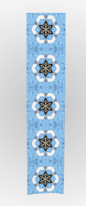 Fashionable Blue Floral Pattern Long Scarf