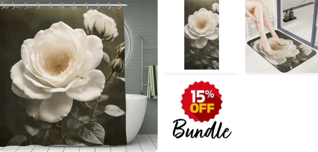 White Rose Bathroom Bundle