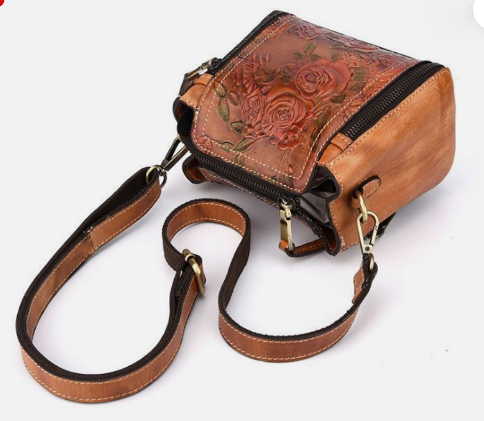 Genuine Leather Women's Handbag and Bucket Backpack