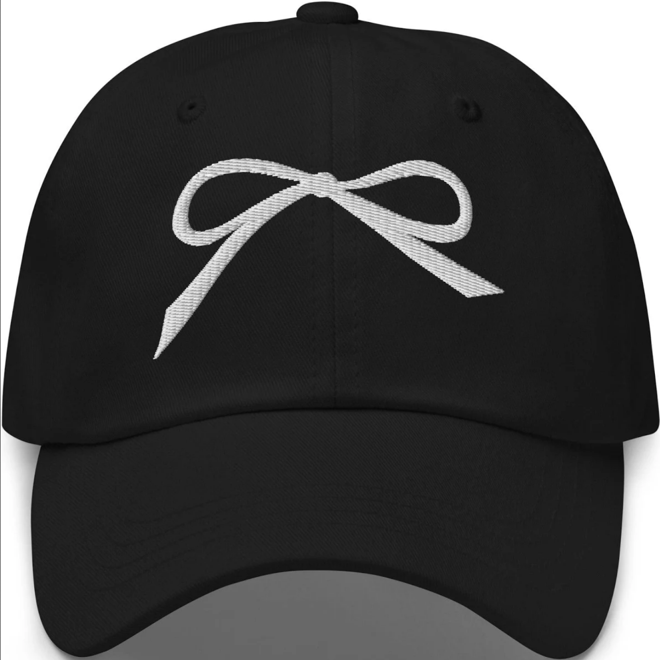 Bow Embroidered Denim Baseball Cap