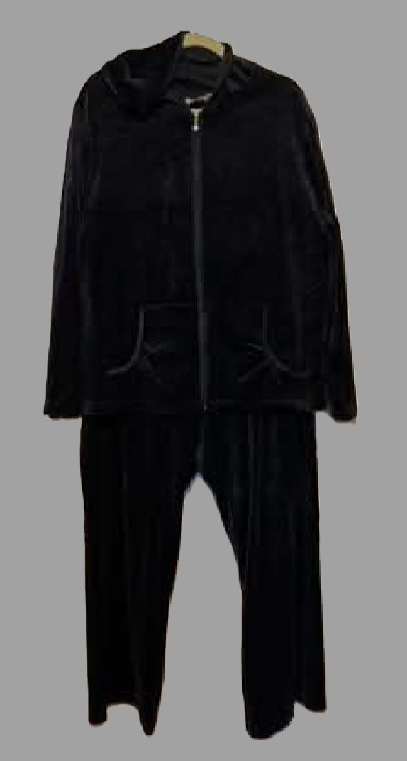 JMS Relaxed Fit Deep Ebony 2-piece Velour Track Suit - size 3X