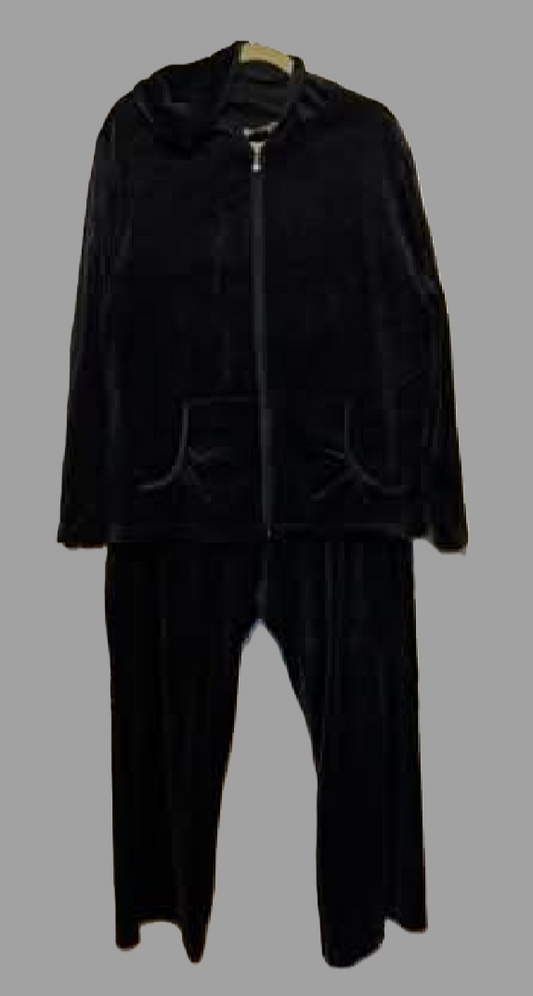 JMS Relaxed Fit Deep Ebony 2-piece Velour Track Suit - size 3X
