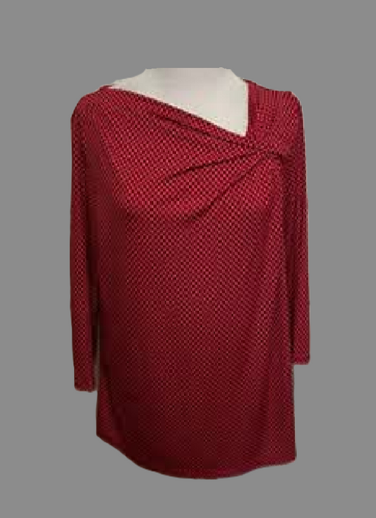 Liz Claiborne Red Polka Dot Blouse - size L