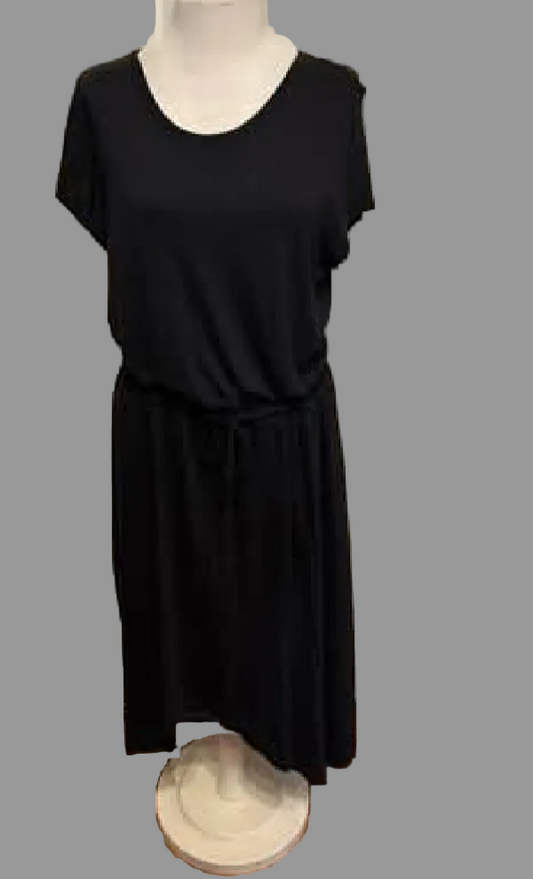 Simply Vera Black Drawstring Waist Midi Dress - size L