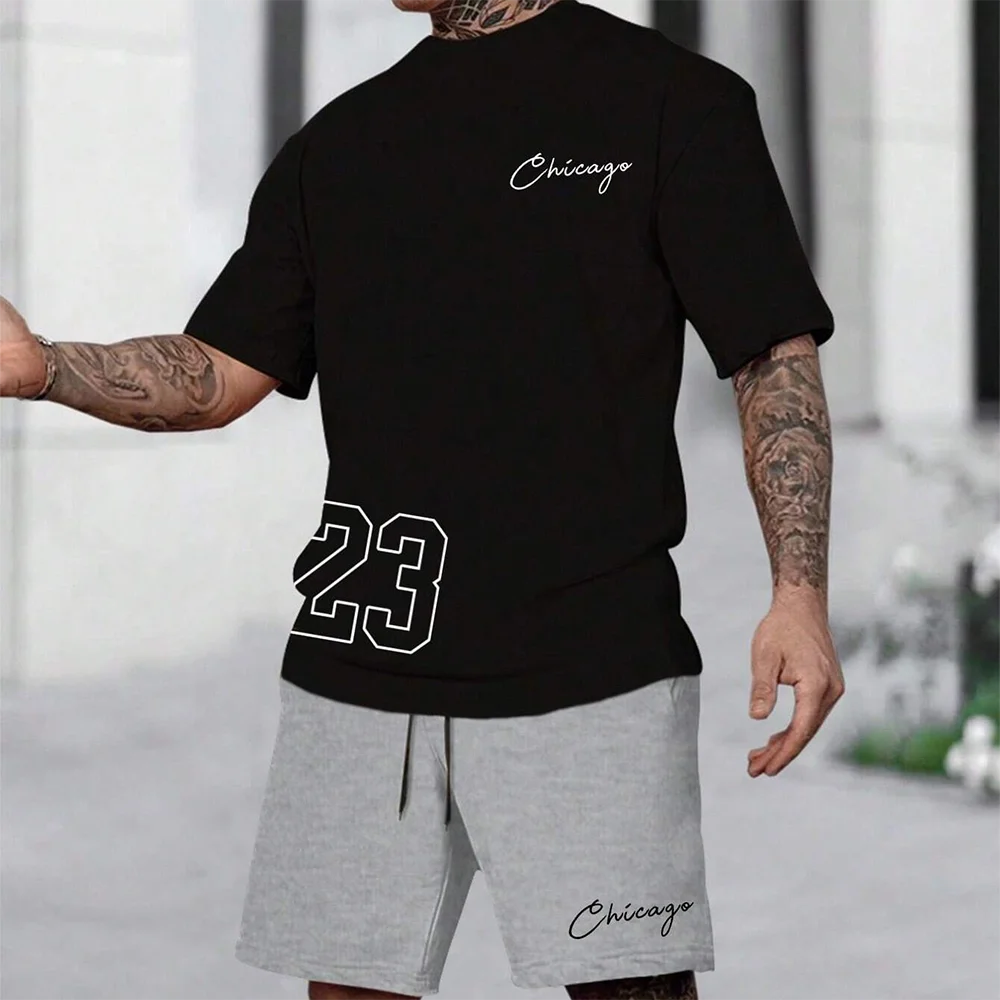 Men's 3D Printed No 23 Oversized Short Set