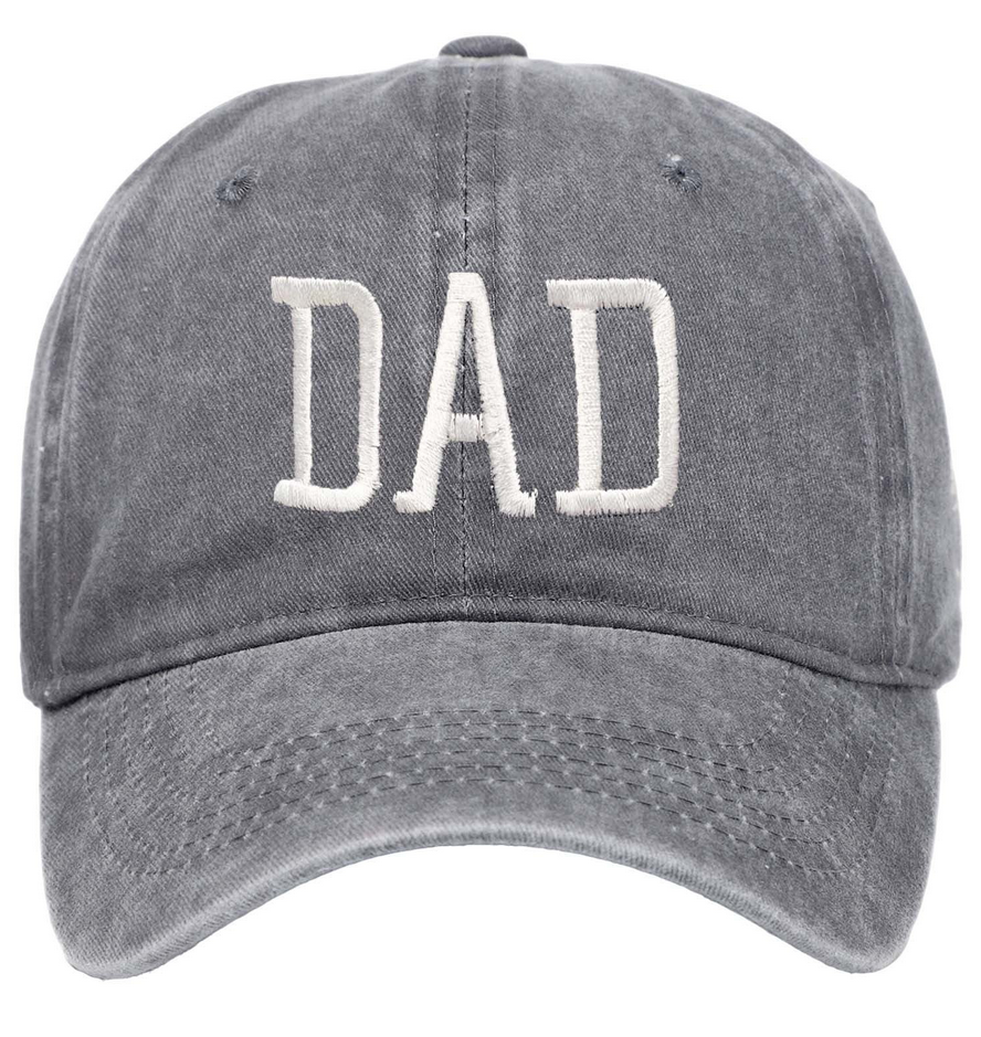 Dad Dark Grey Distressed Baseball Cap