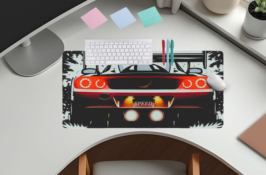 Speeding Race Car Tail Lights 40" x 20" Mousepad Desk Mat