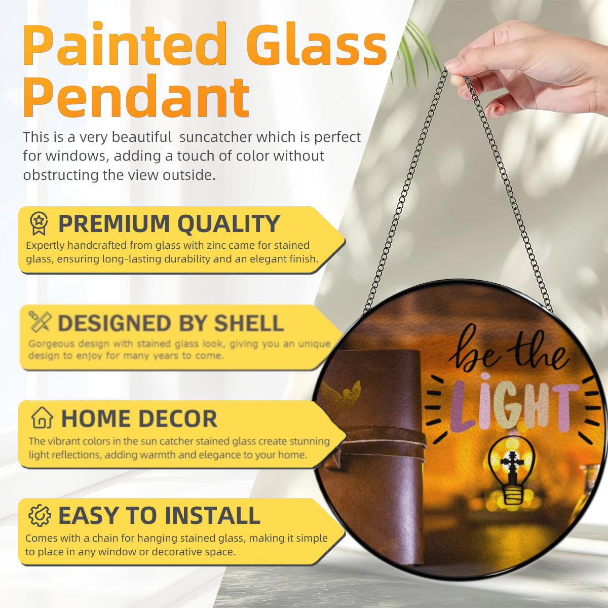 Be the Light Faith Based Glass Suncatcher
