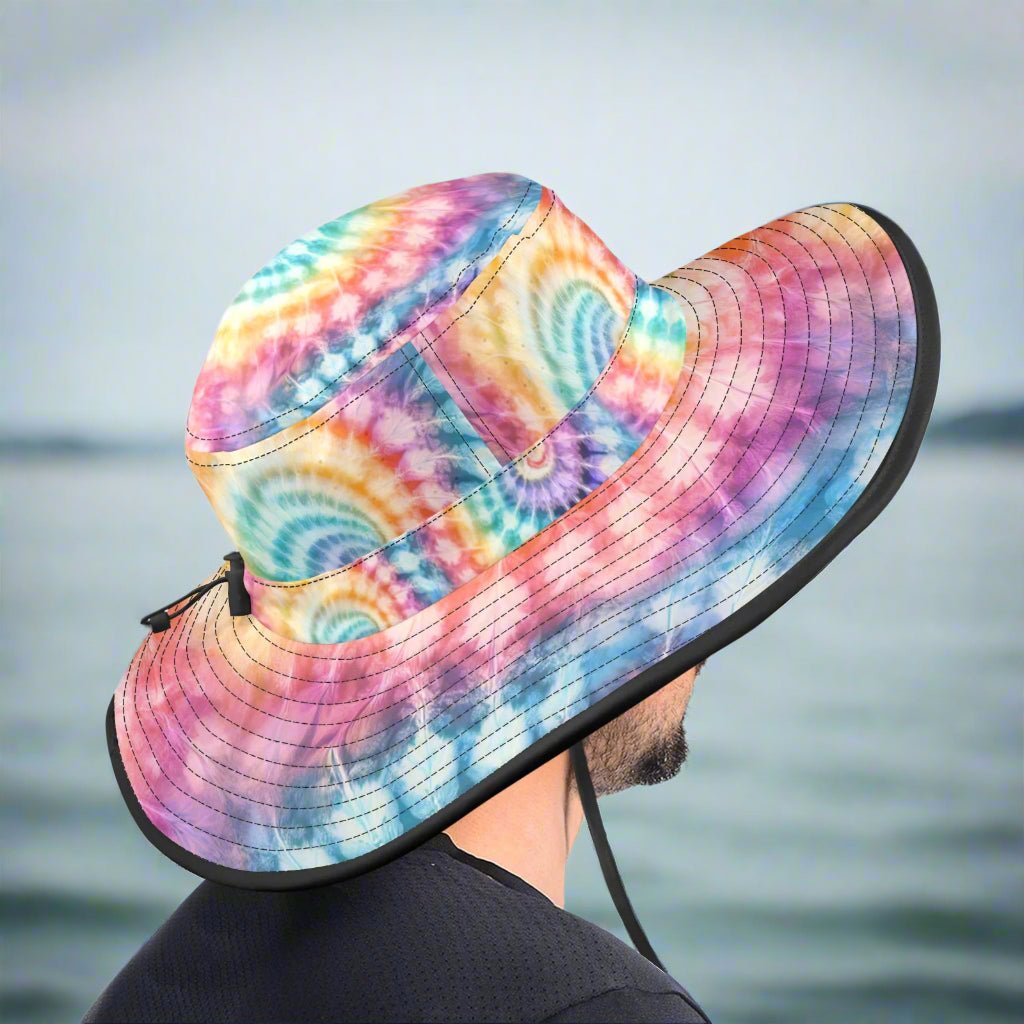Classic Tie Dye Sun Hat Wide Brim Bucket Hat