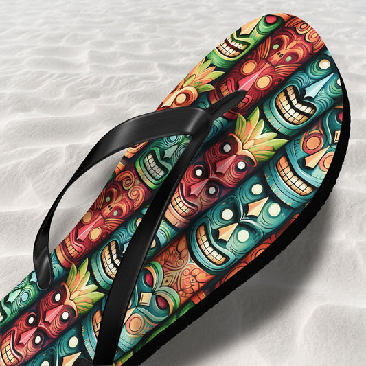 Tiki Beach Flip Flops 🌴 Hawaiian Style Beach Sandals