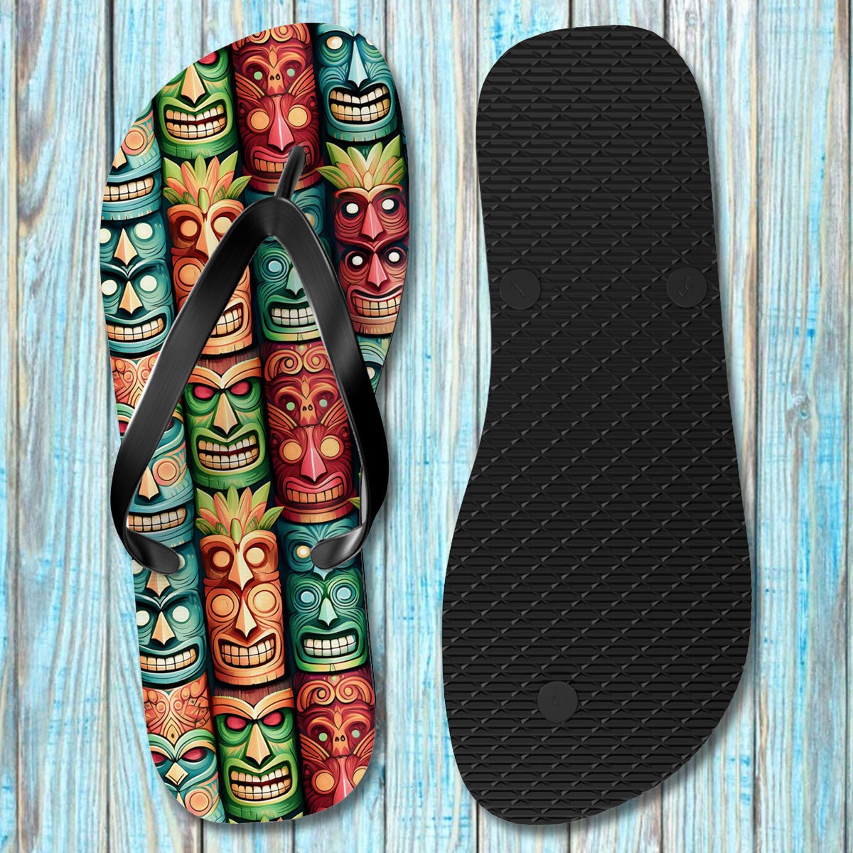 Tiki Beach Flip Flops 🌴 Hawaiian Style Beach Sandals