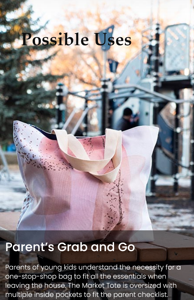 Eau de Parfume Pink Oversized Canvas Tote Bag