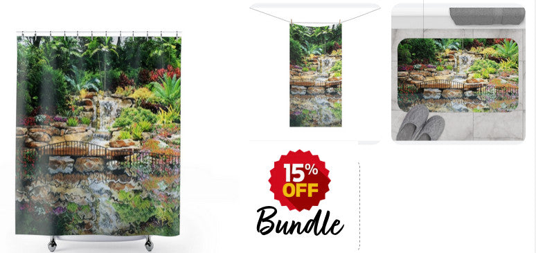 Tropical Waterfall Bathroom Decor Bundle