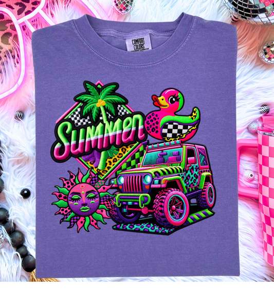 Colorful Graffiti Summer Vibe Graphic T-shirt